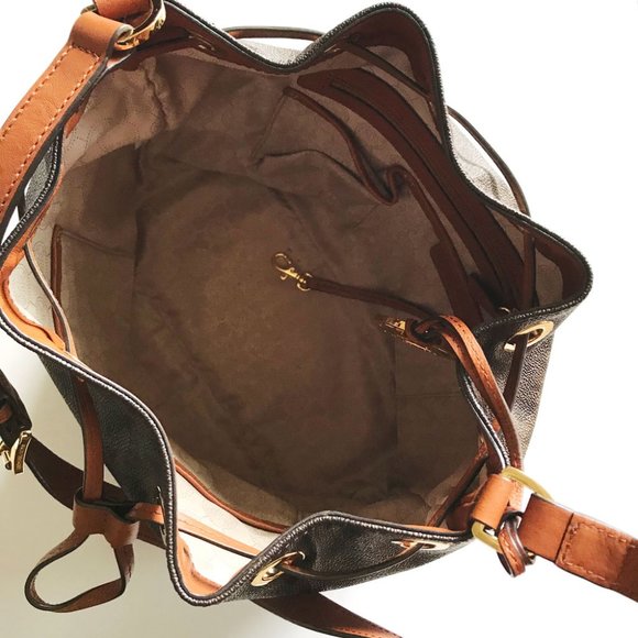 Michael Kors Brown Logo Print Shoulder Bag - Picture 3 of 8